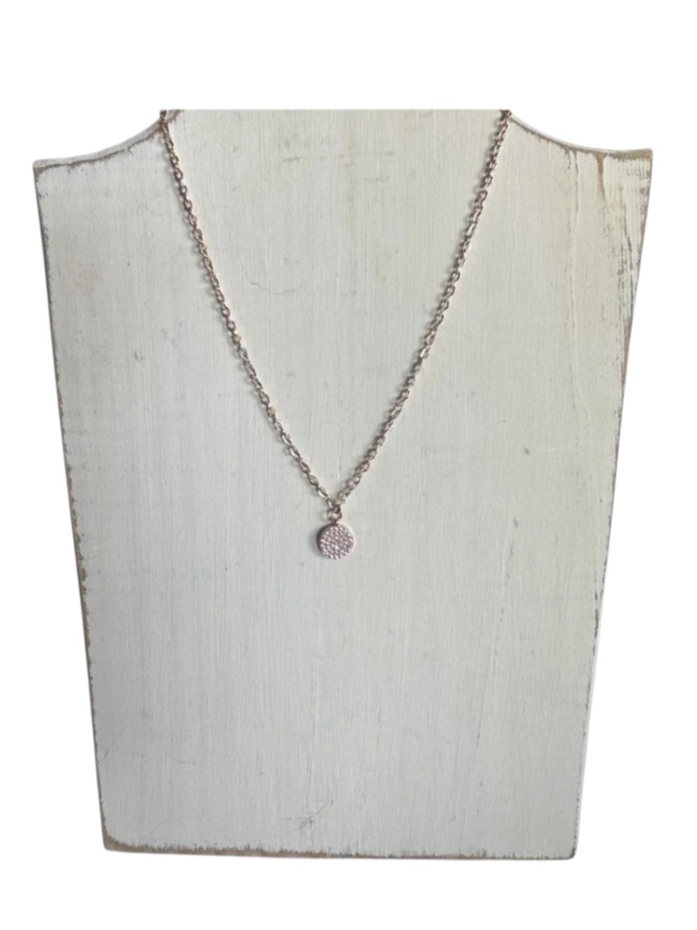 Classic Rose Gold Chain Necklace Pave Charm Dainty Layering Necklace